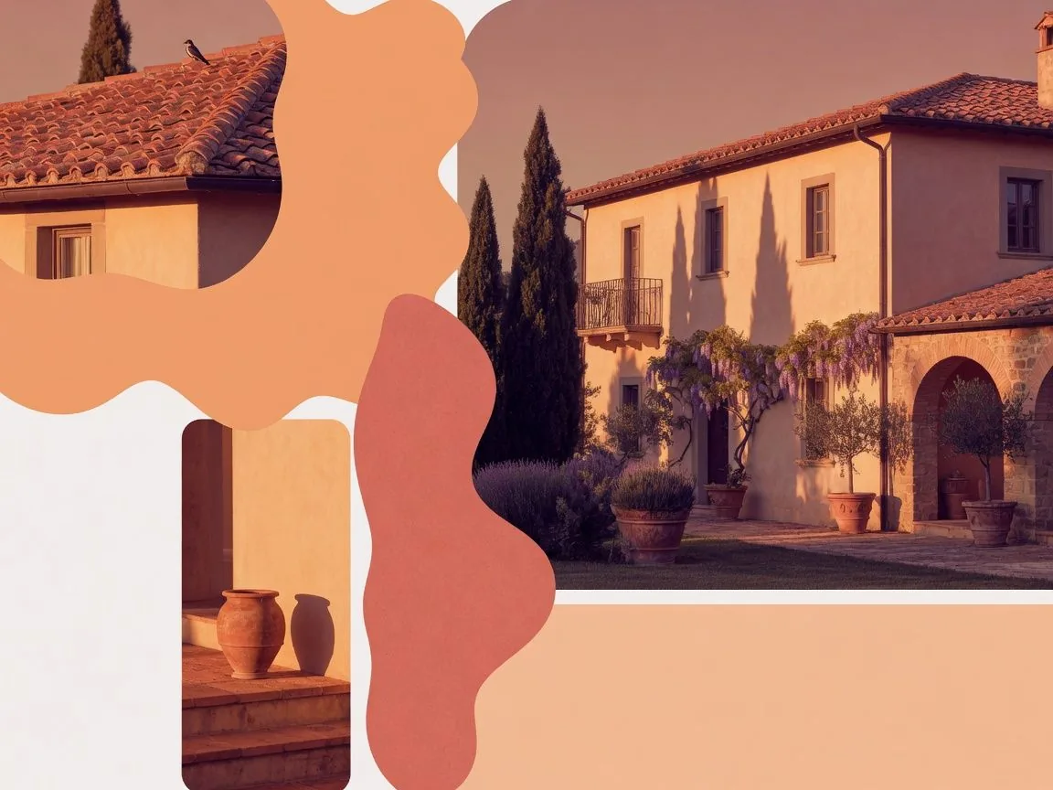 Tuscan villa at golden hour